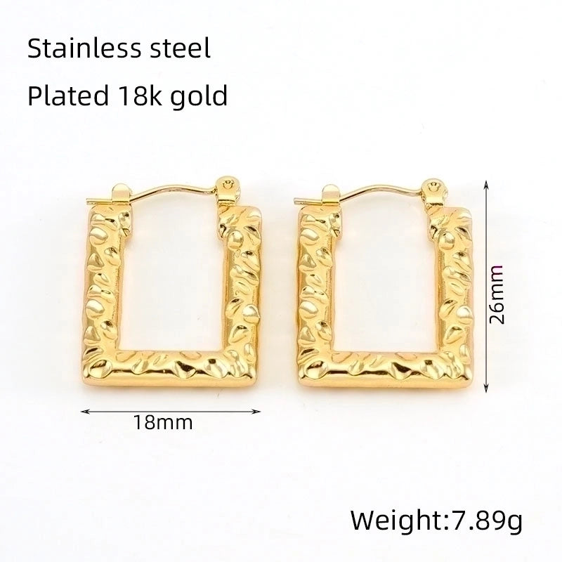 1 Piece Vintage Style U Shape Semicircle Round Polishing Plating Stainless Steel Titanium Steel Titanium Steel 18K Gold Plated Ear Studs