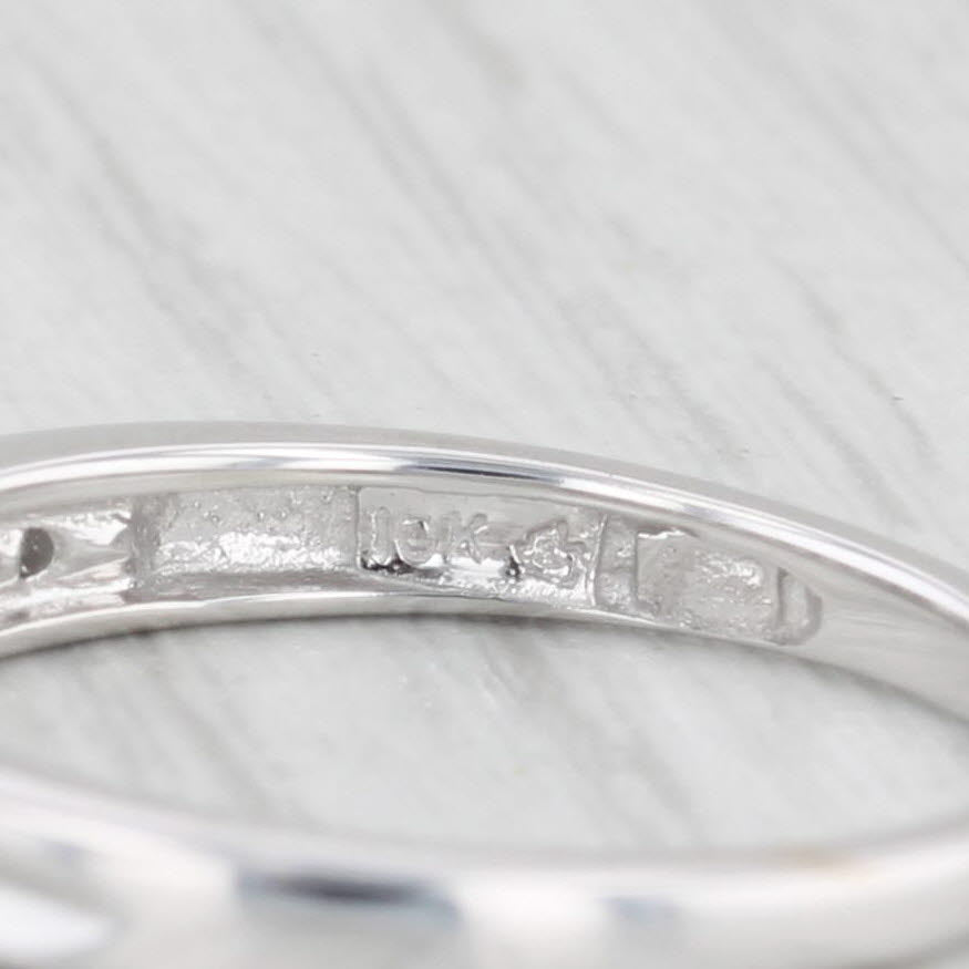 0.10ctw Diamond Wedding Band 10k White Gold Stackable Anniversary Ring Size 7