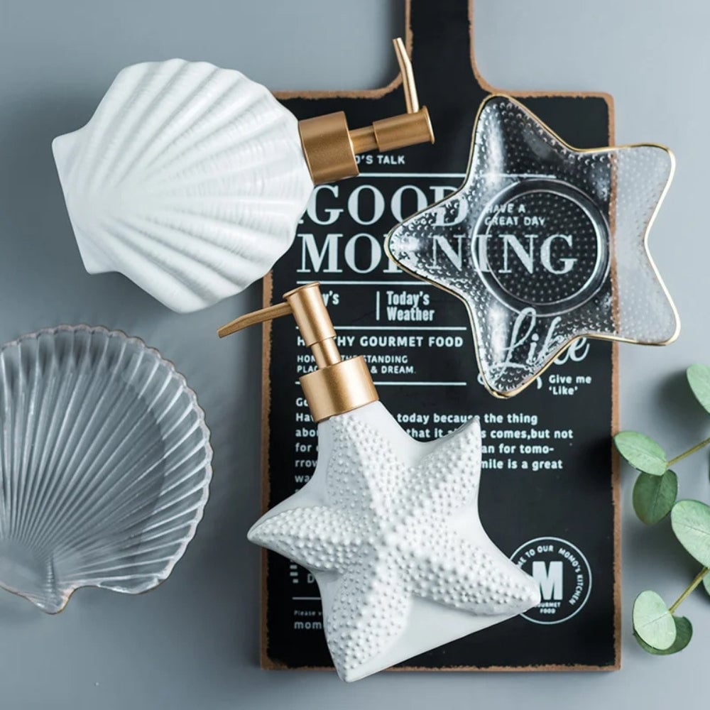 Seashell Ceramic Soap Dispenser
