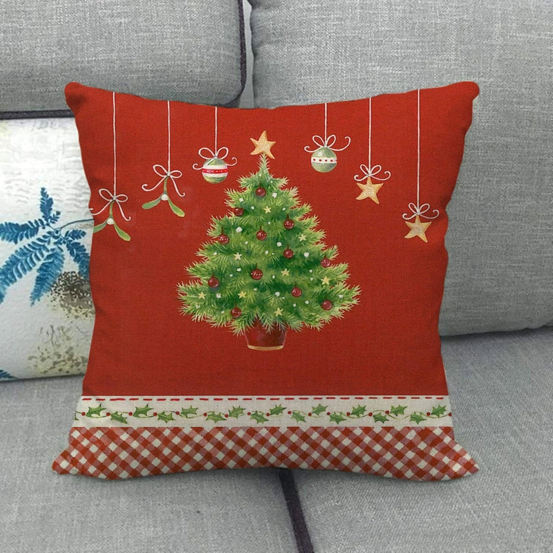 Christmas Casual Cartoon Linen Pillow Cases Couch & Sofa Decor