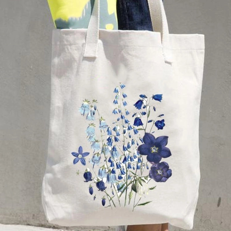 Women's Printed Shopping Bag Casual Shopping Handbag Women's Shoulder Bag Large Capacity New Artistic Fresh Women's Bag