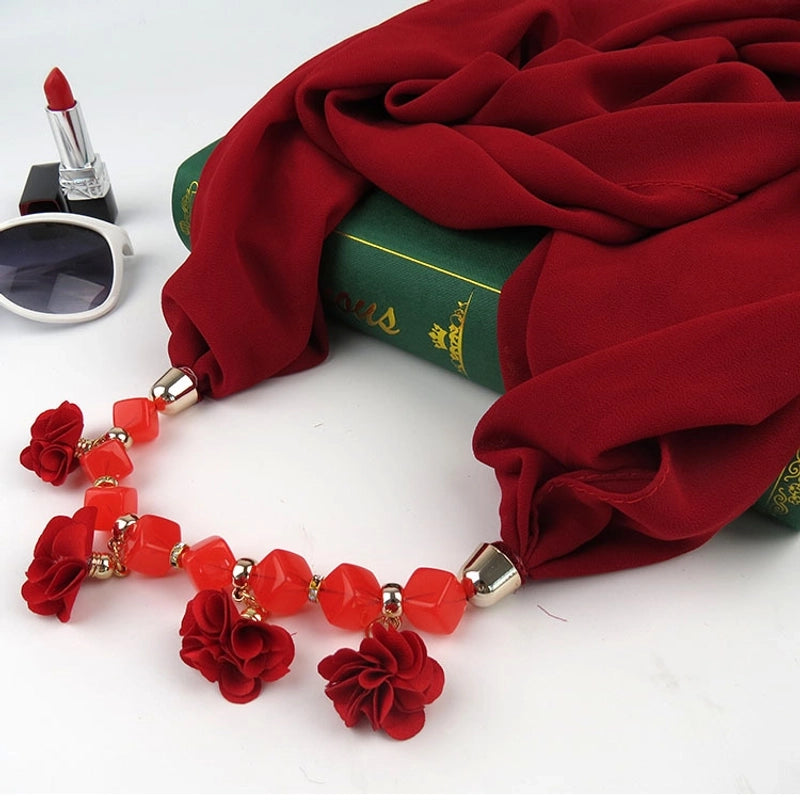 Women's Sweet Flower Chiffon Kerchief