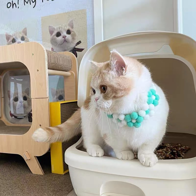 Knitted Flower Cat Dog Collar