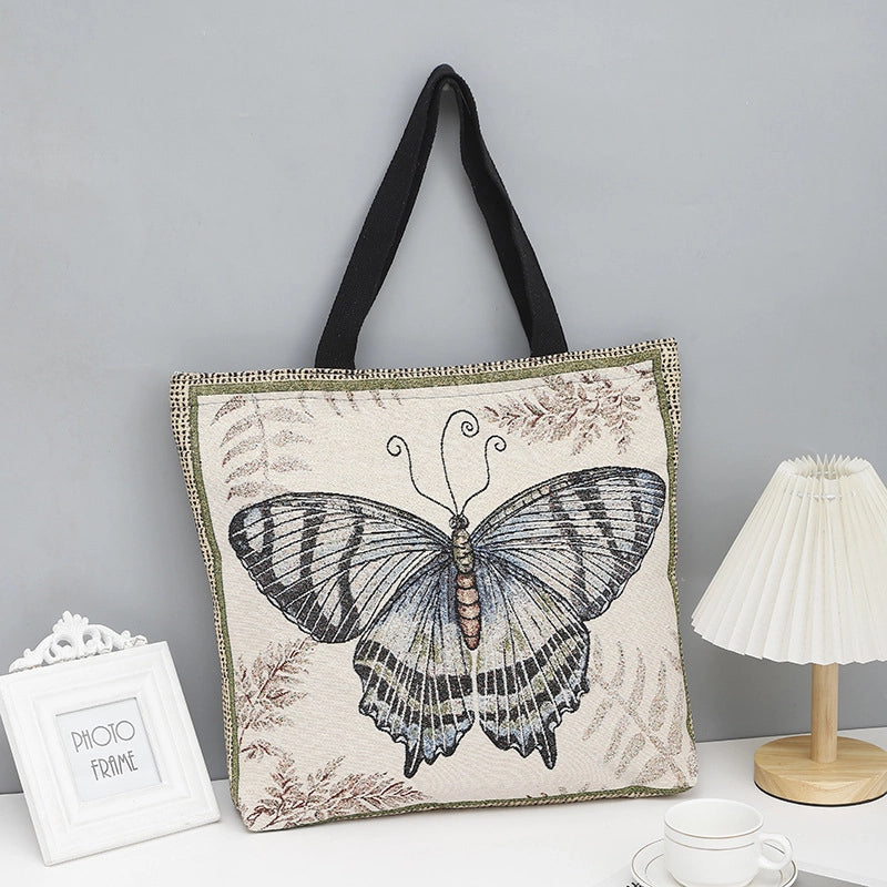 Women's Medium Canvas Animal Vacation Square Zipper Canvas Bag
