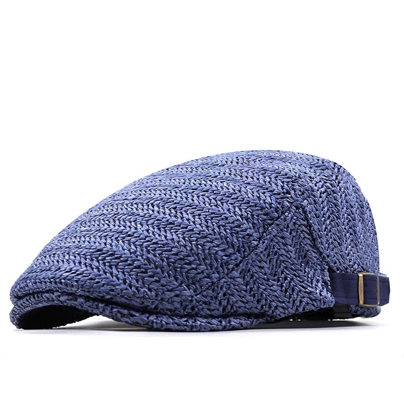 Unisex Fashion Solid Color Embroidery Curved Eaves Beret Hat