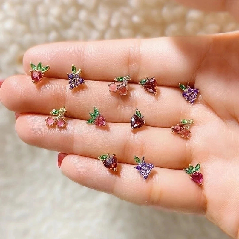 Whoesale Tropical Fruit Earrings Women's Diamond Earrings