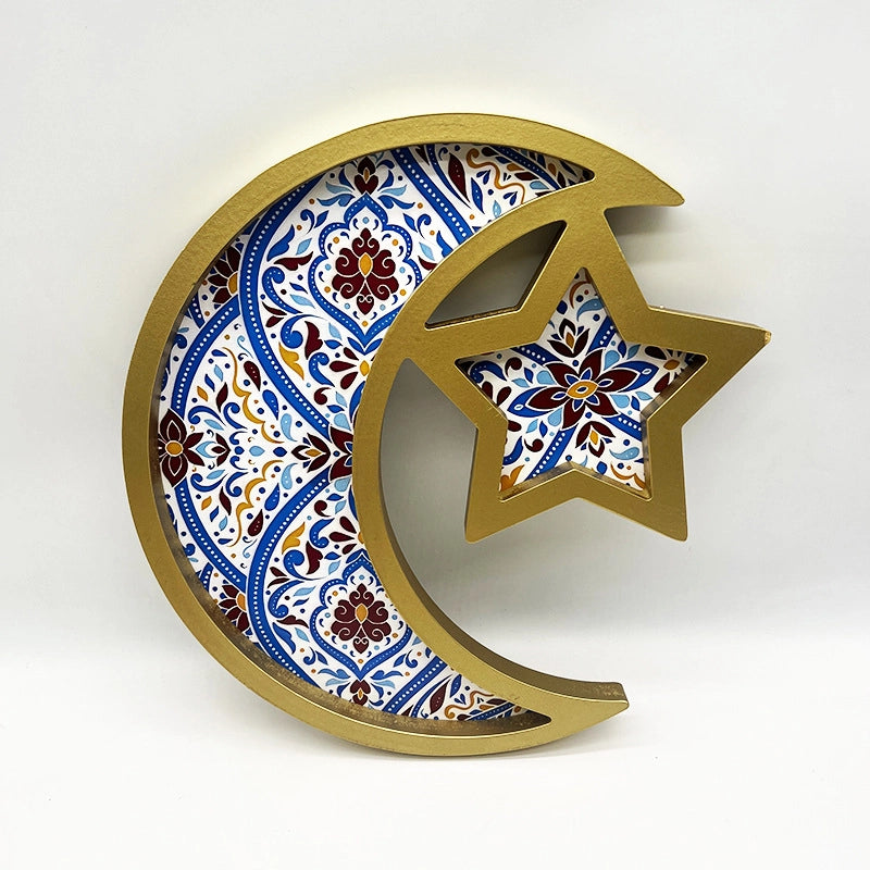 Minimalist Star Moon Wood 1 Piece Ornaments