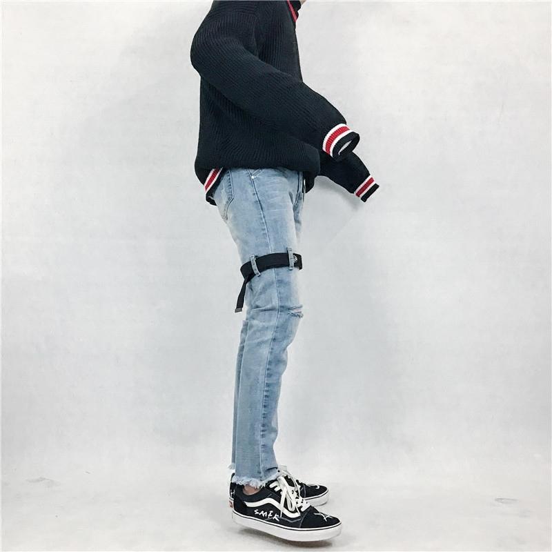 Strapped Steel Ring Jeans