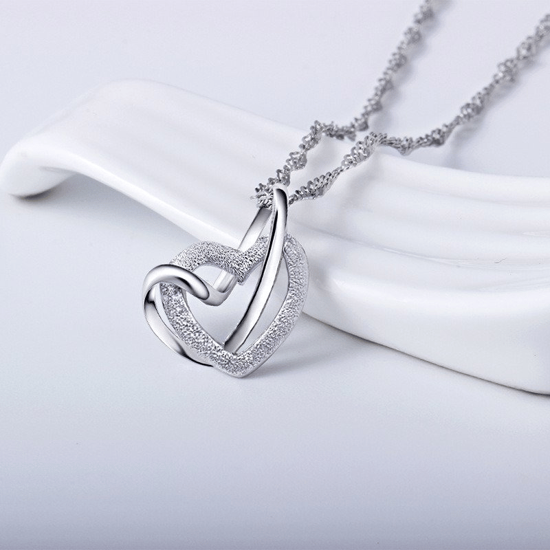 🔥 Last Day Buy 1 Get 1 Free💞Interlocking Heart Necklace -👩‍❤️‍👩''God put us together to be sisters by heart''💝