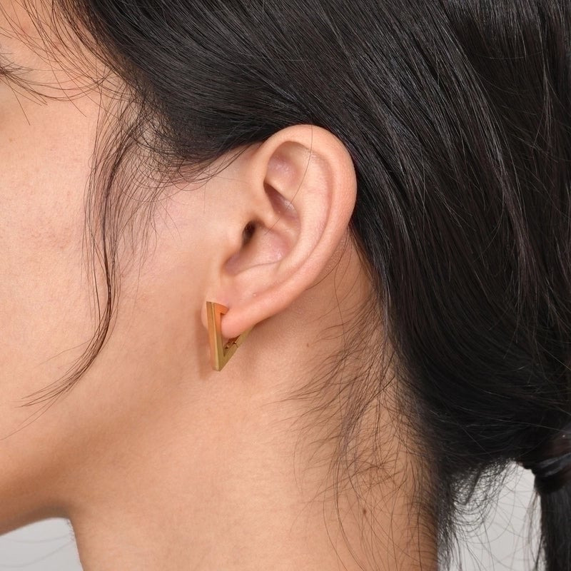 1 Pair Minimalist Geometric Plating 201 Stainless Steel Gold Plated Hoop Earrings