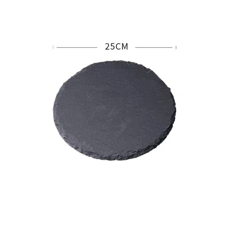 Slate Dinner Plate Dessert Sushi Plate Western Food Black Slate Plate Tableware Flat Plate Barbecue Steak Plate