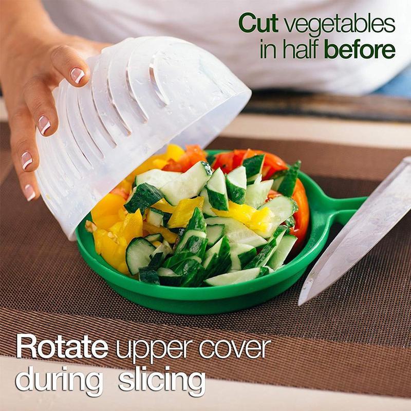 Salad Cutter Bowl. Green