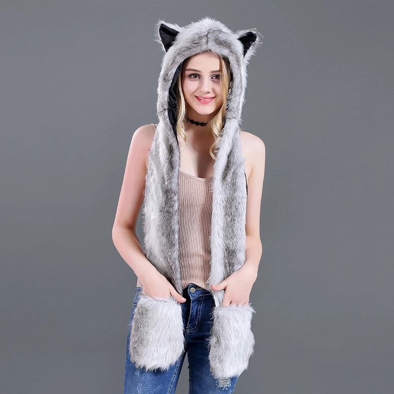 Unisex Fashion Solid Color Imitation Fur Winter Scarves