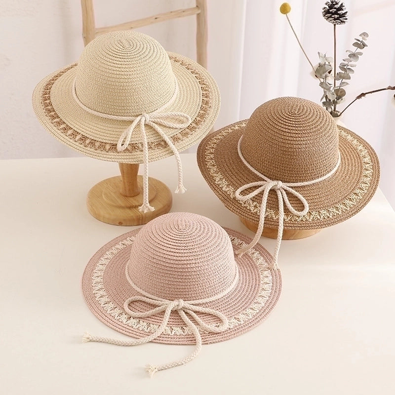 Women's Minimalist Bow Knot Flat Eaves Straw Hat