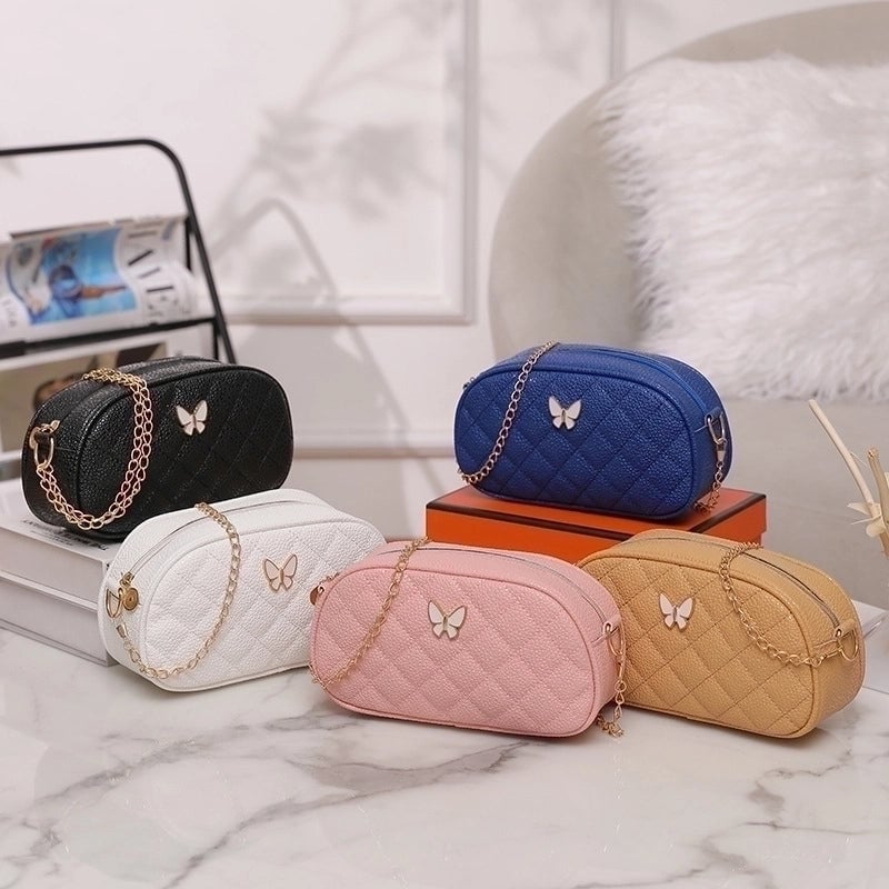 Women's Pu Leather Solid Color Streetwear Oval Zipper Cloud Shape Bag