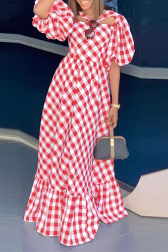 Elegant Hollow Out V-neck Long Maxi Dress