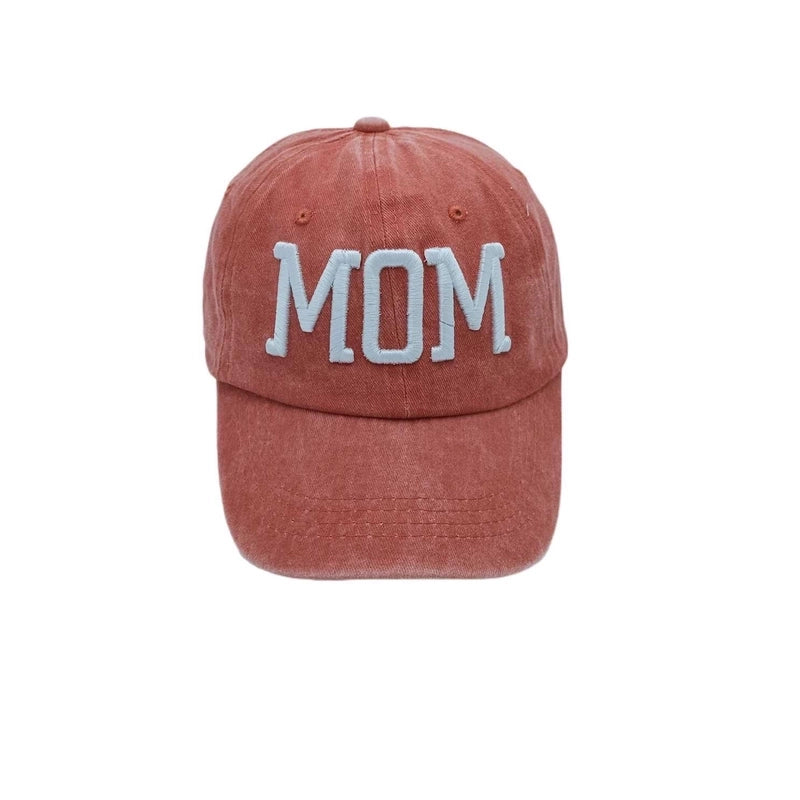 Women's Mama Minimalist Solid Color Patchwork Flat Eaves Baseball Cap