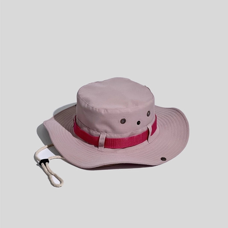 Unisex Tropical Solid Color Wide Eaves Bucket Hat