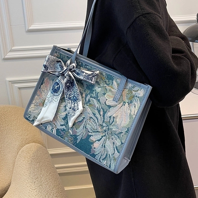 Women's Medium All Seasons Pu Leather Printing Vintage Style Square Zipper Shoulder Bag