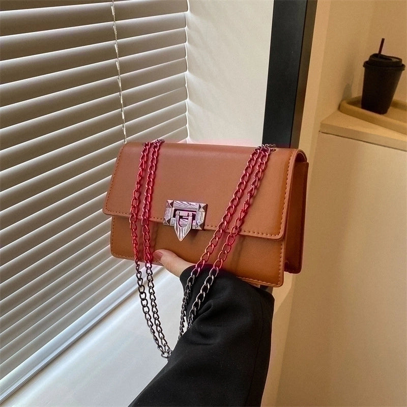 Women's Small All Seasons Pu Leather Vintage Style Shoulder Bag Chain Bag