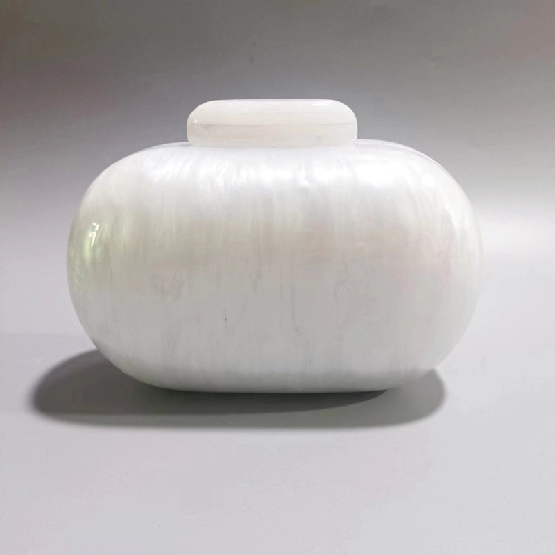 White Red Coffee Arylic Solid Color Shell Evening Bags