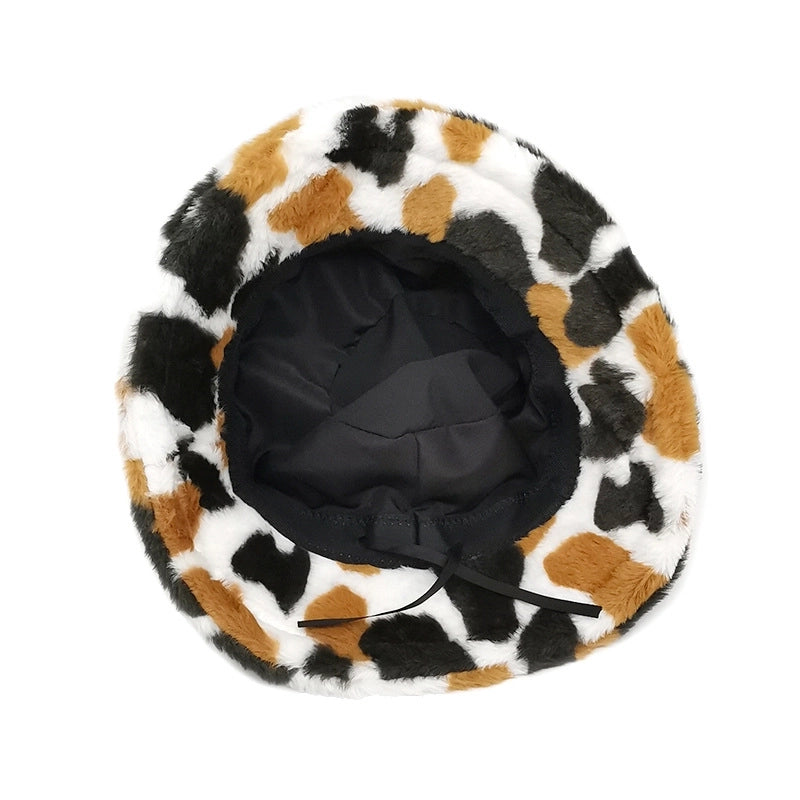 Women's Retro Color Block Big Eaves Bucket Hat