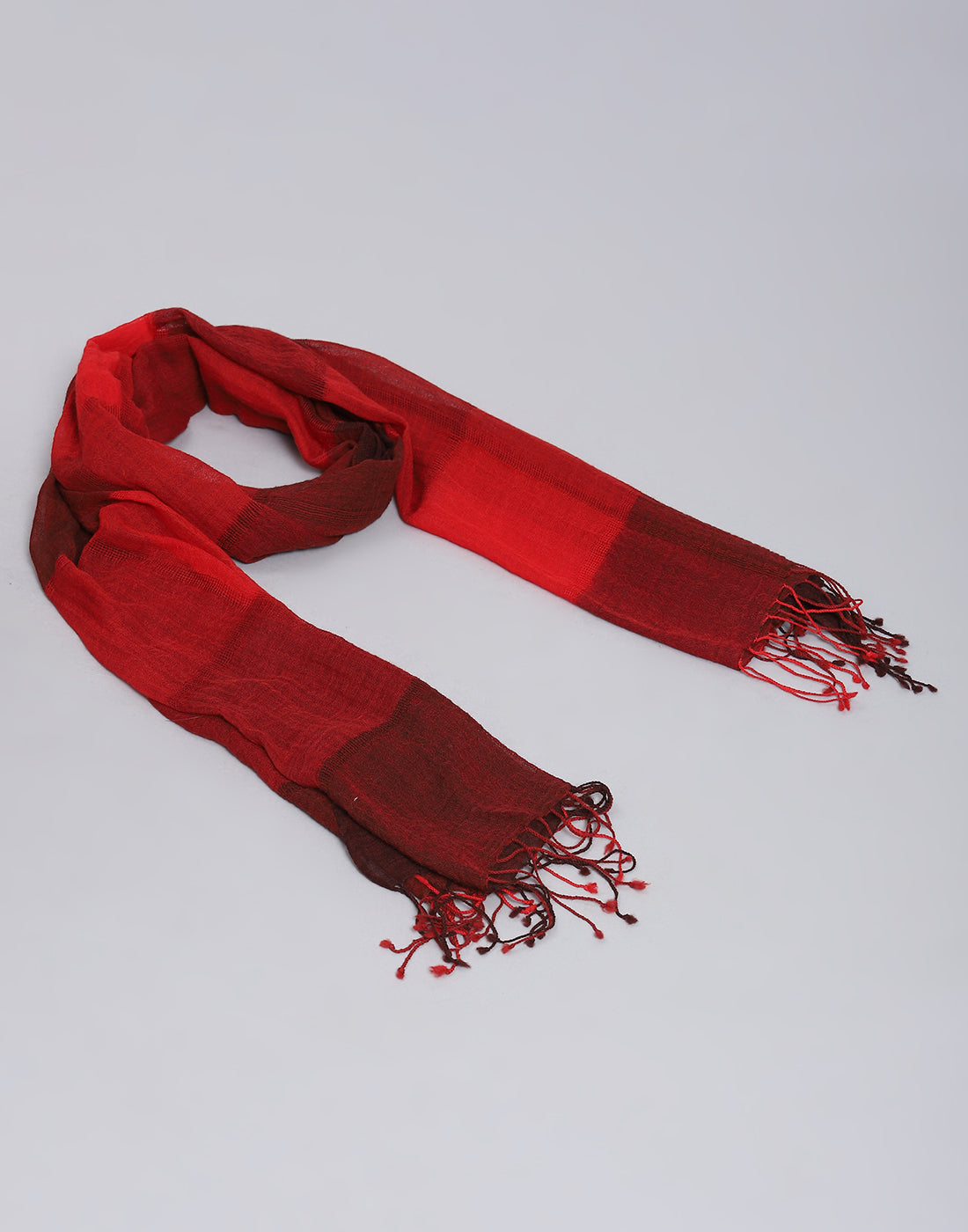 Women Red Self Design Stole