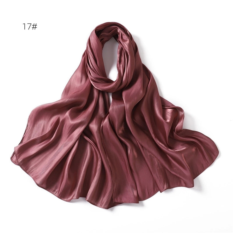 Spring And Summer New Thin Soft Shiny Satin Scarf Female Malay Indonesian Long Scarf Scarf Sun Protection Shawl