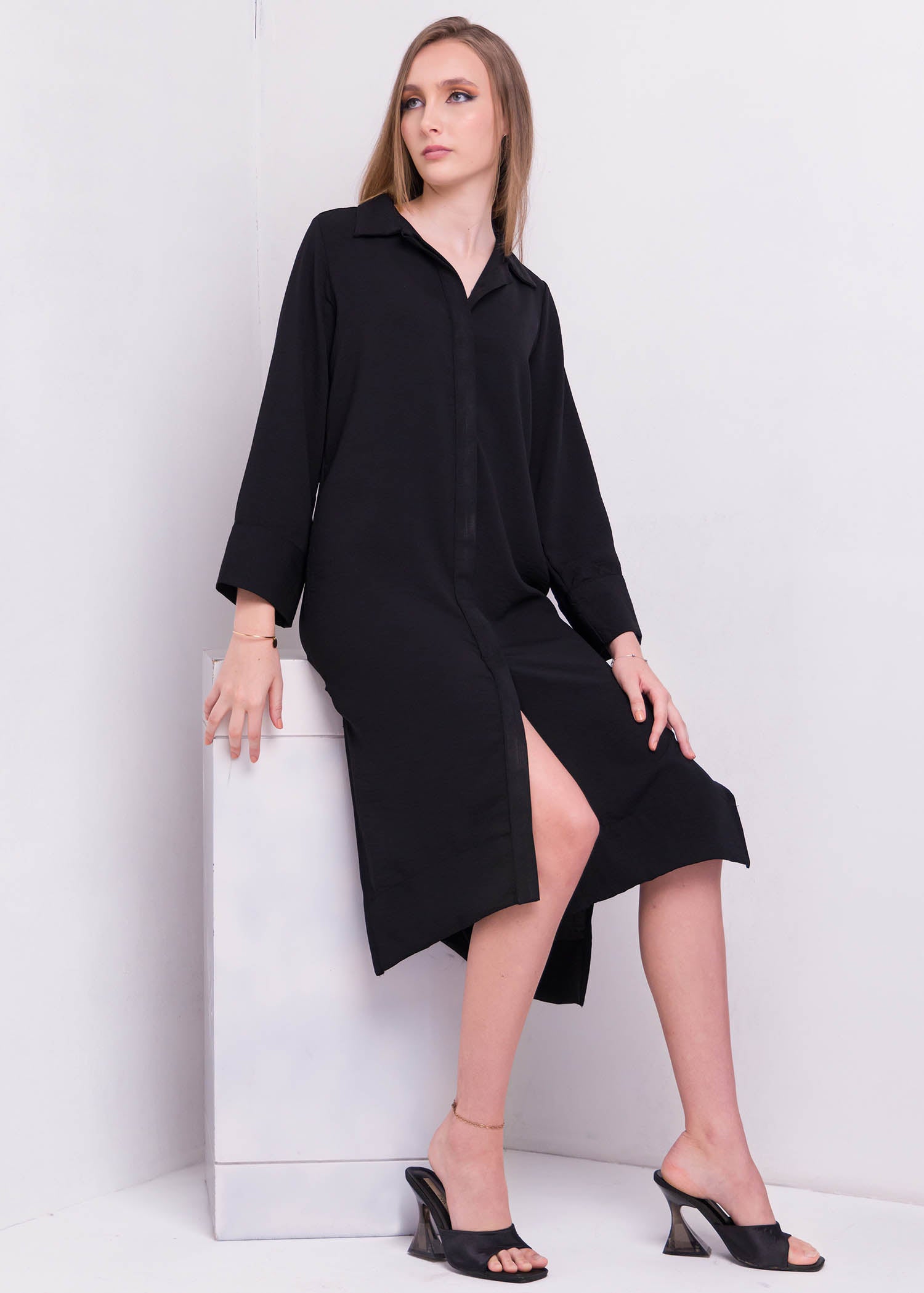 Shirt Dress With Concealed Placket