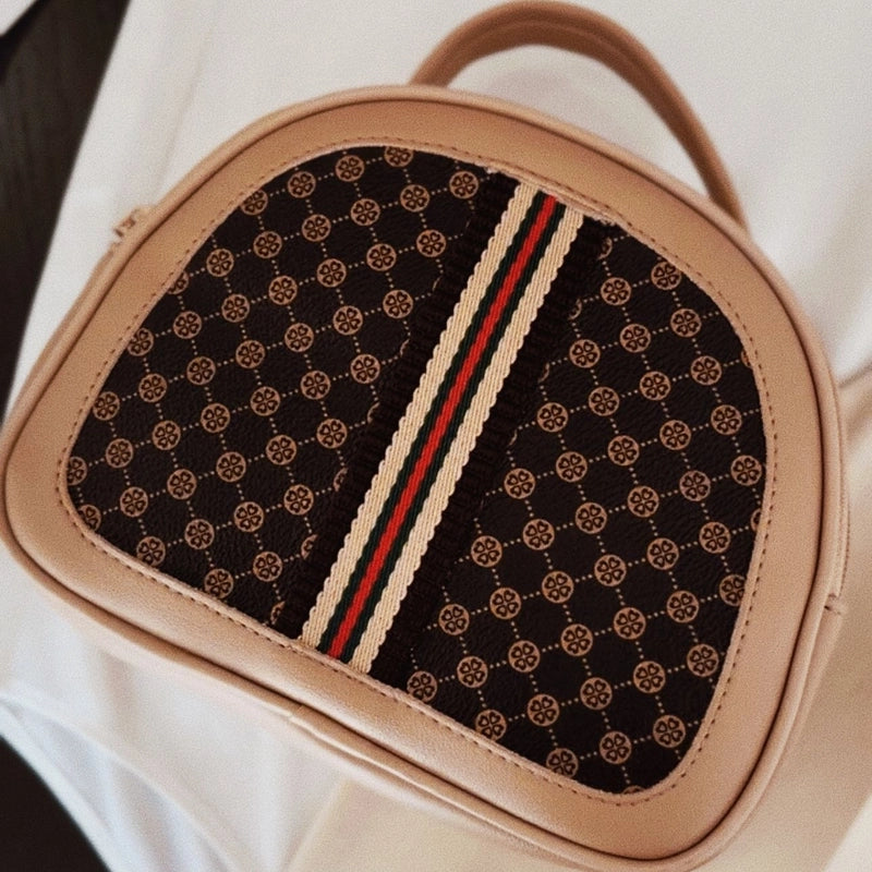 Women's Medium Pu Leather Monogram Argyle Vintage Style Classic Style Semicircle Zipper Crossbody Bag