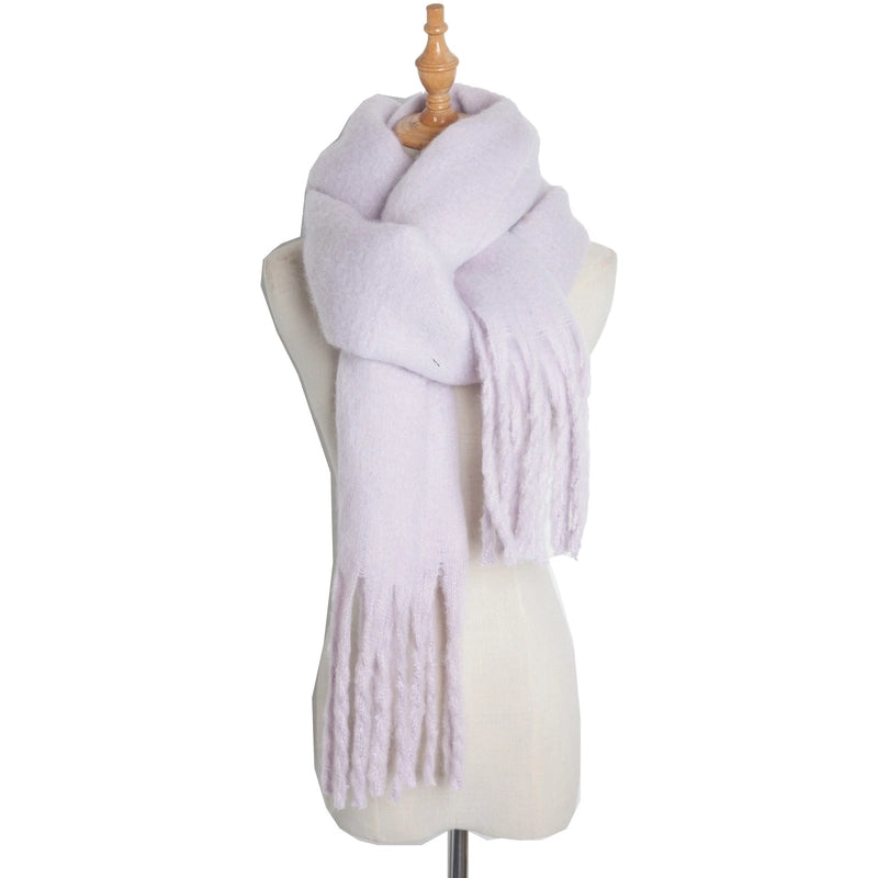 Autumn And Winter New Women's Shawl Long Tassel Thick Grass Green Thick Solid Color Scarf Multi-color Optional