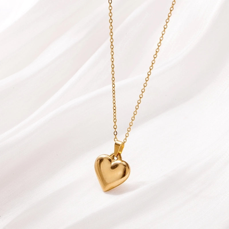 Minimalist Heart Shape Titanium Steel Pendant Necklace