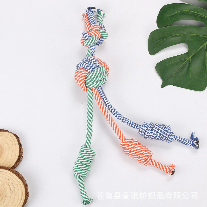 Simple Bite-resistant Knot Woven Cotton Rope Pet Toy
