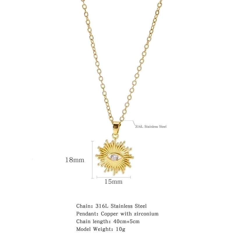 316L Stainless Steel  Copper Gold Plated Minimalist Classic Style Plating Constellation Pendant Necklace