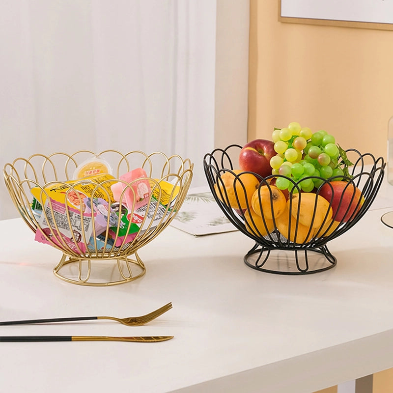 Light Luxury Fruit Plate Creative Decorations Home Candy And Snack Plate Living Room Iron Fruit Basket High Foot