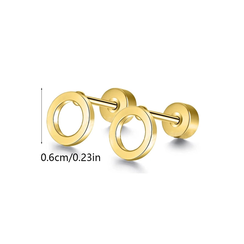 1 Pair Minimalist Moon Heart Shape Plating 304 Stainless Steel 18K Gold Plated Ear Studs