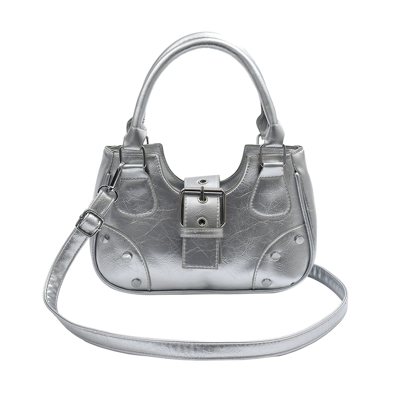 Women's Medium Pu Leather Solid Color Streetwear Pillow Shape Zipper Crossbody Bag