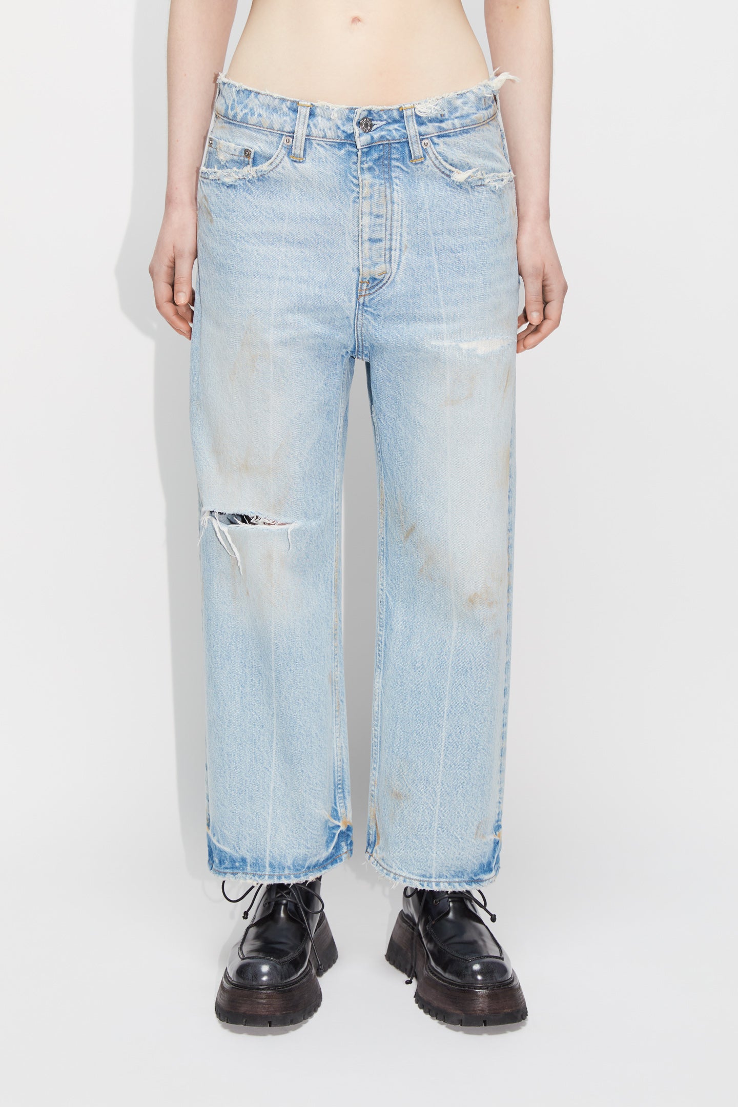 Wide-leg Cropped Jeans