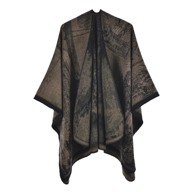 Women's Retro Graffiti Polyester Acrylic Oil Painting Shawl