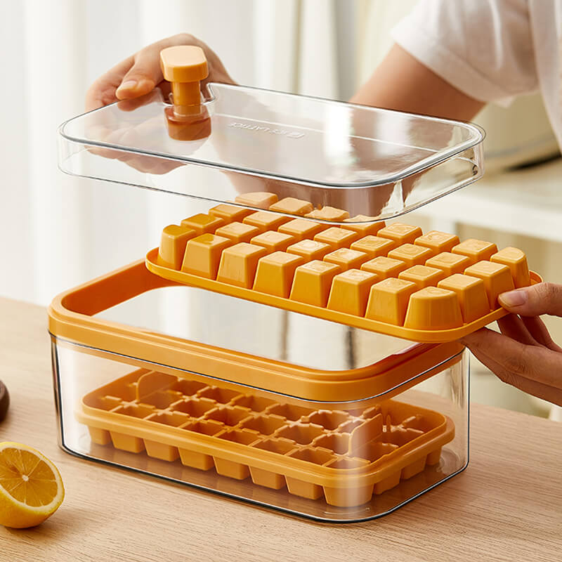 Food Grade Button Type Ice Mold and Ice Storage Box(Comes with an ice shovel)