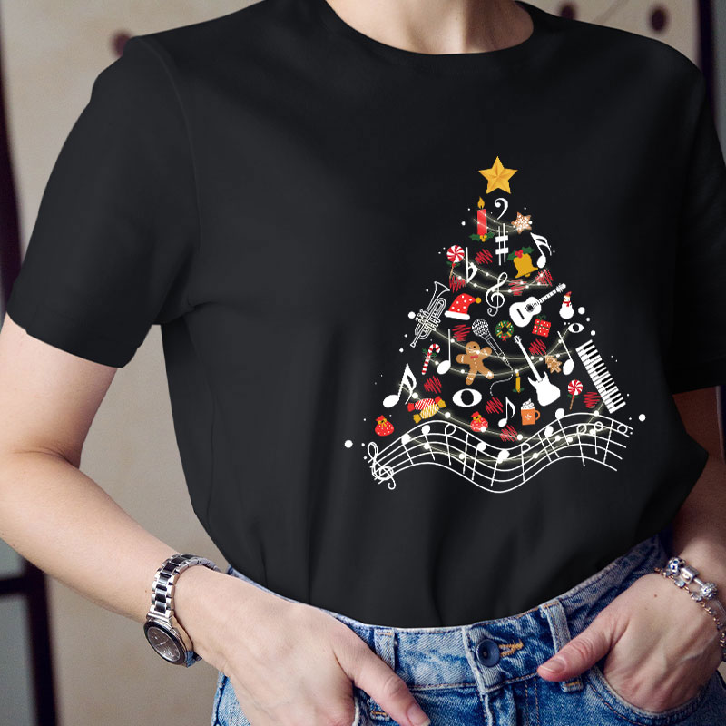 Musical Christmas Tree Teacher T-Shirt