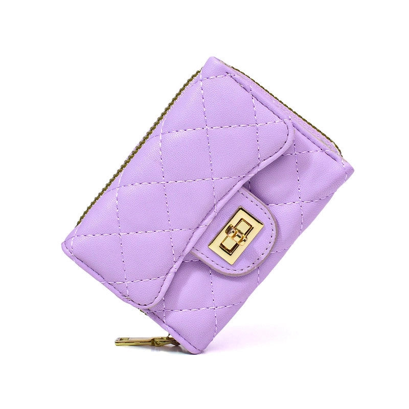 Women's All Seasons Pu Leather Solid Color Sweet Minimalist Square Zipper Card Holder Coin Purse