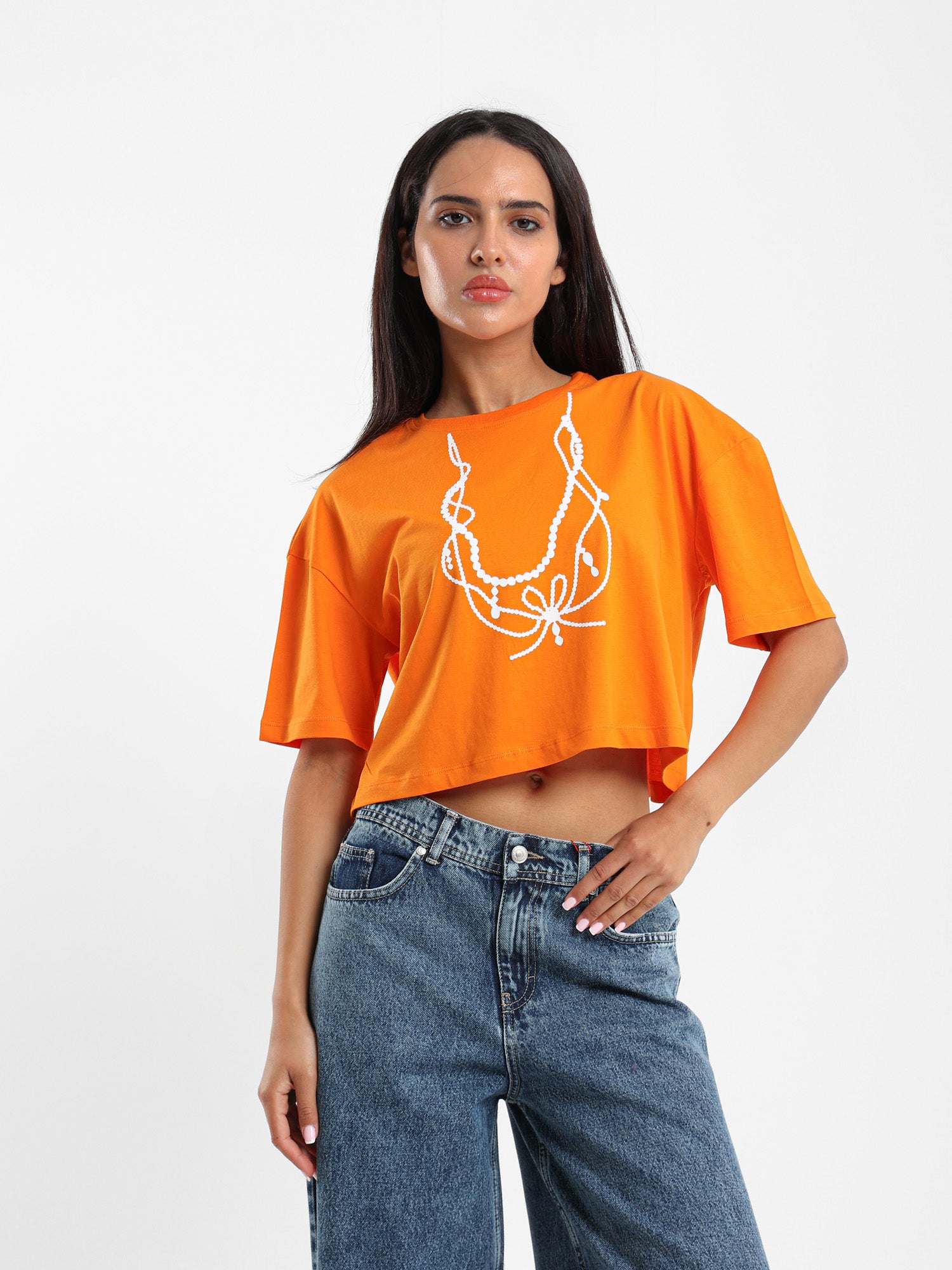 Cropped Half Sleeve Tee