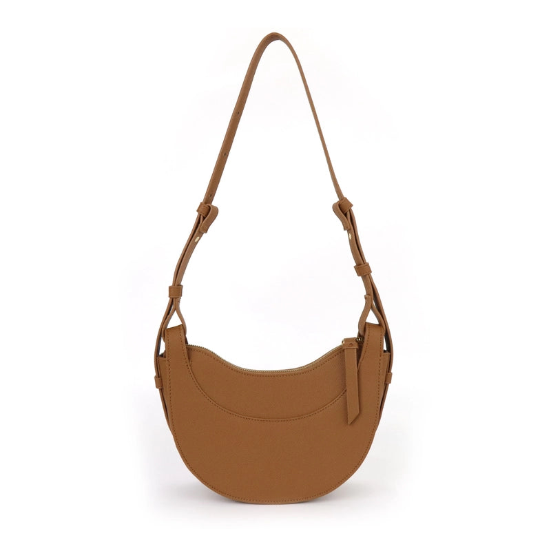 Women's Pu Leather Solid Color Basic Classic Style Dumpling Shape Zipper Underarm Bag