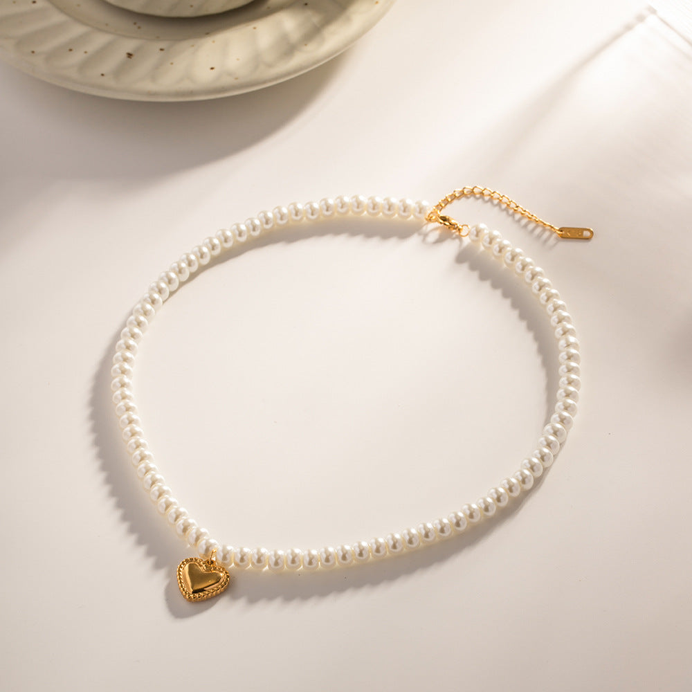 IG Style Pearl Stainless Steel 18K Gold Plated Necklaces