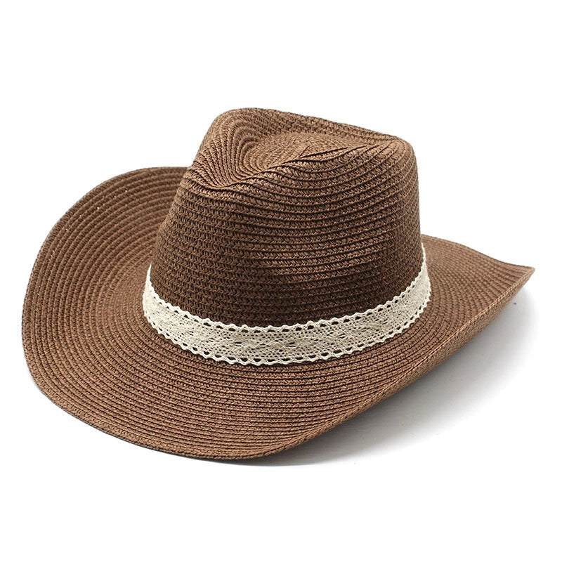 Unisex Classic Style Streetwear Solid Color Flat Eaves Straw Hat