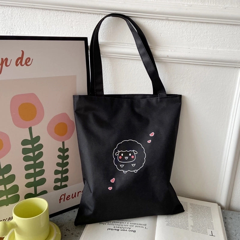 Women's Preppy Style Letter Oxford Cloth Shopping Bags