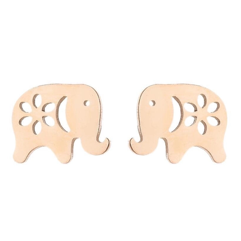 Minimalist Animal 304 Stainless Steel No Inlaid 18K Gold Plated Ear Studs
