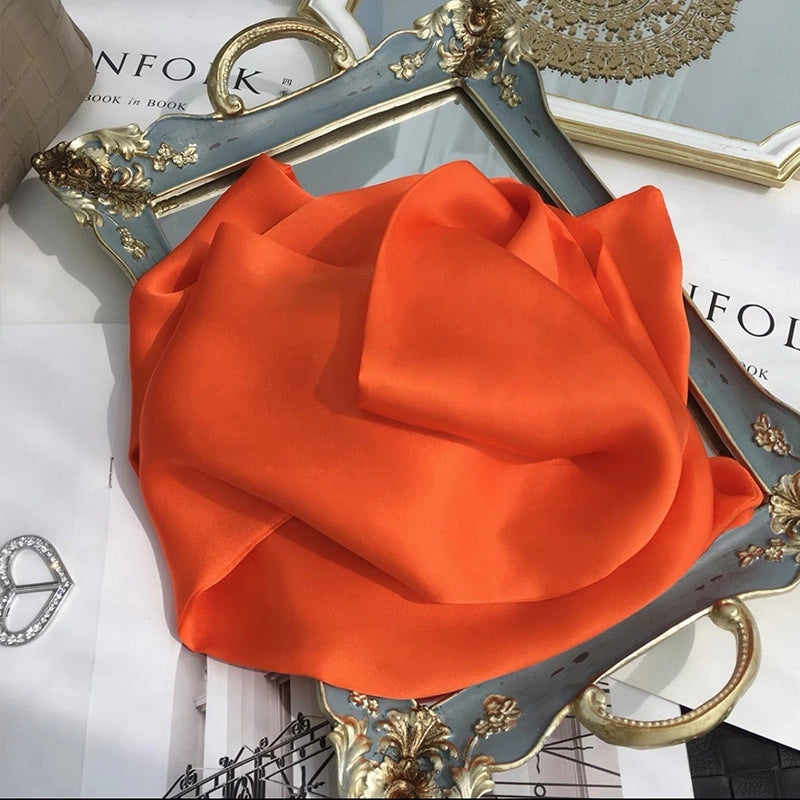 Women's Minimalist Classic Style Color Block Silk Silk Scarf