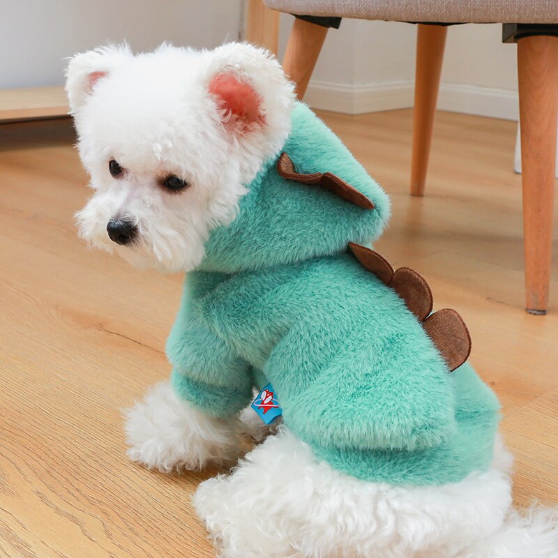 Dinosaur Fleece Dog Hoodie Coat